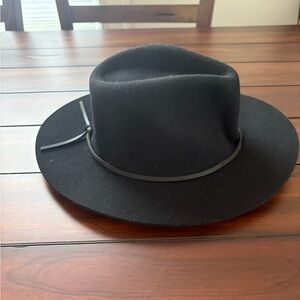 Brixton Black Wool Wesley Fedora Hat